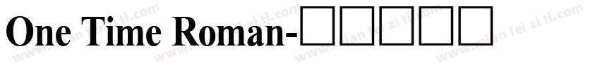 One Time Roman字体转换